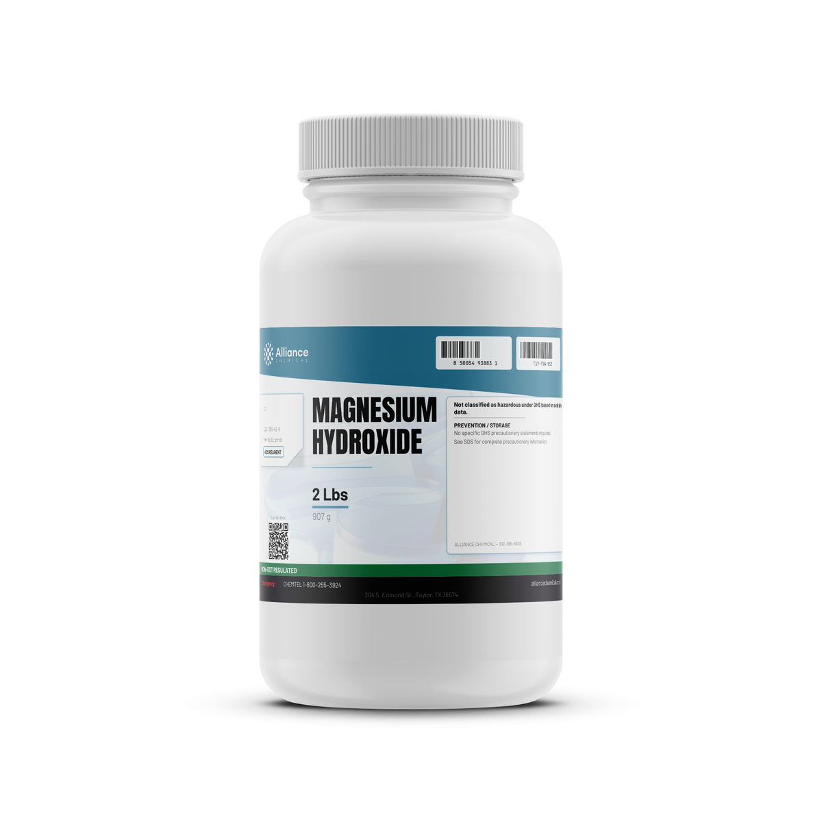Magnesium Hydroxide ACS Reagent Grade 2-lb plastic bottle Alliance Chemical for wastewater pH control