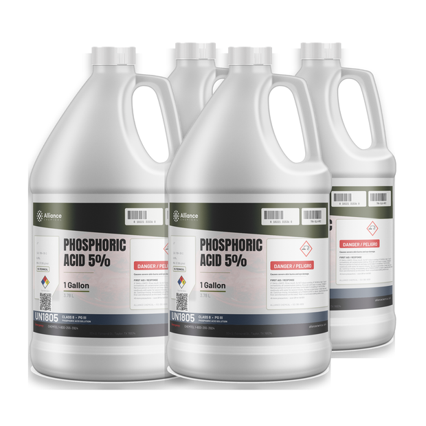 Phosphoric Acid 5% Technical Grade case of four 1-gallon plastic jugs, Alliance Chemical