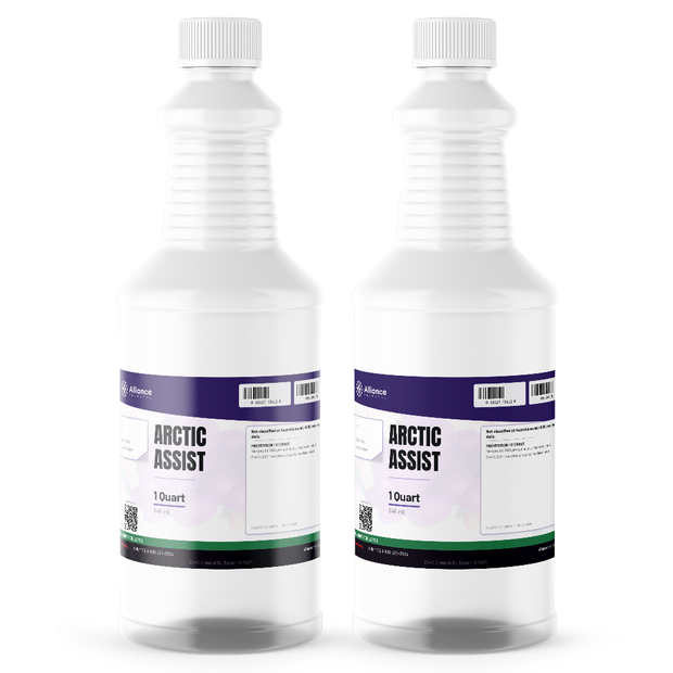 Arctic Assist Technical Grade in two 1-quart plastic bottles by Alliance Chemical for HVAC and refrigeration systems