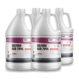 Sulfuric Acid 70% Technical Grade in four 1-gallon jugs, Alliance Chemical for wastewater pH neutralization