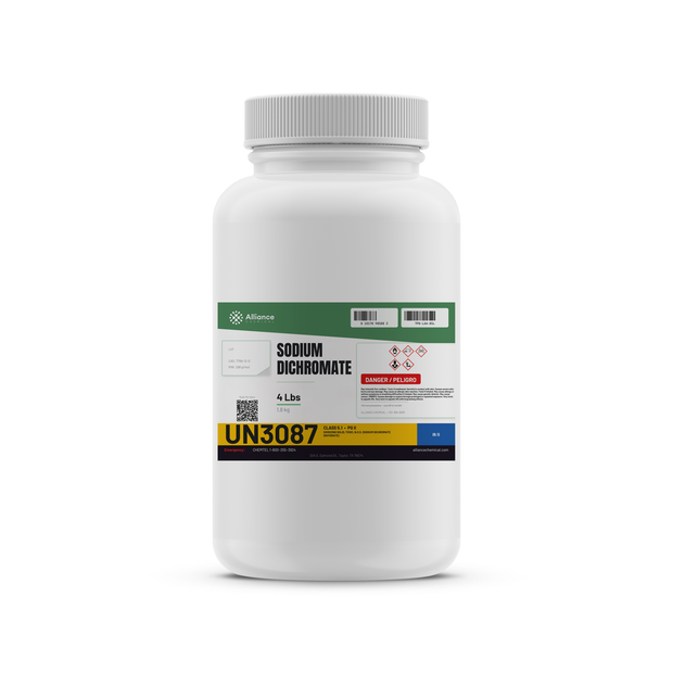 Sodium Dichromate Technical Grade 4-pound plastic bottle from Alliance Chemical for metal surface finishing
