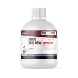 Nitric Acid 40% Technical Grade 1-liter white plastic bottle from Alliance Chemical for stainless steel passivation