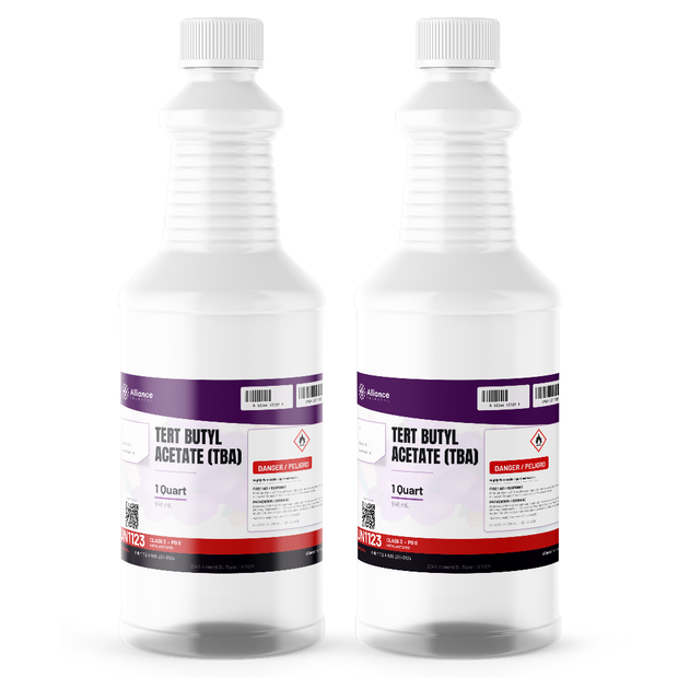 Tert Butyl Acetate Technical Grade in two 1-quart bottles, Alliance Chemical for coatings and metal degreasing