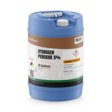 Hydrogen Peroxide 5% ACS Grade in a blue 15-gallon plastic carboy from Alliance Chemical