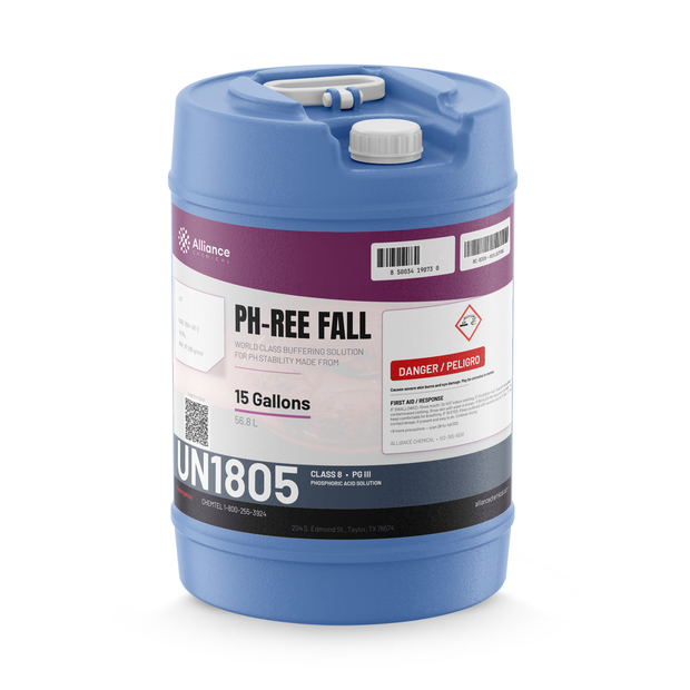 Phosphoric acid 30% technical grade in a 15-gallon blue carboy, Alliance Chemical