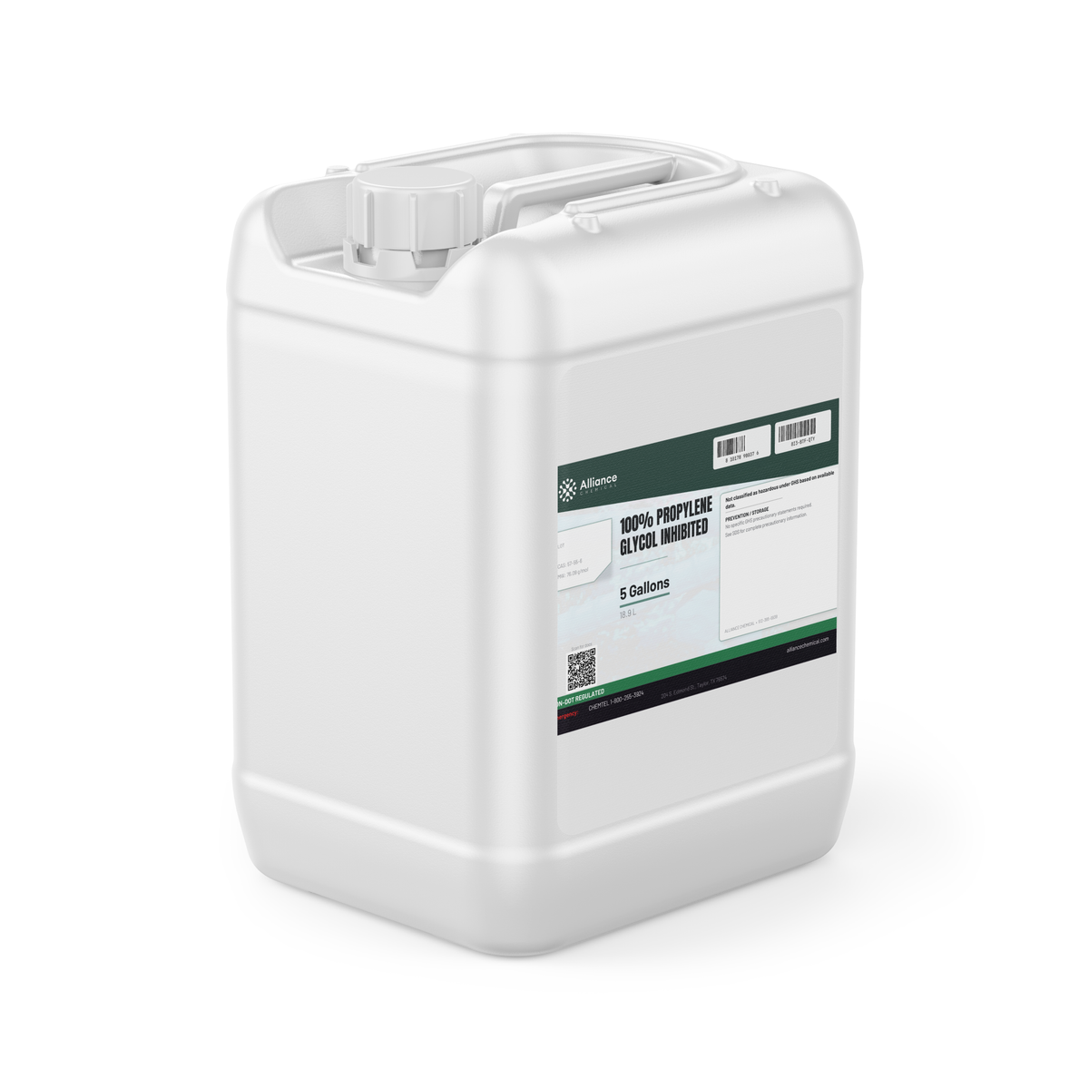 100% inhibited propylene glycol in a 5-gallon plastic jerry can, Alliance Chemical
