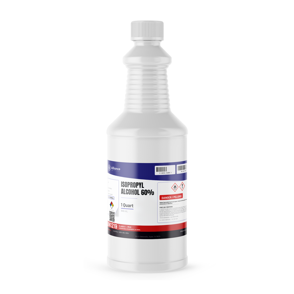 Isopropyl Alcohol 60% Technical Grade in a 1-quart plastic bottle by Alliance Chemical