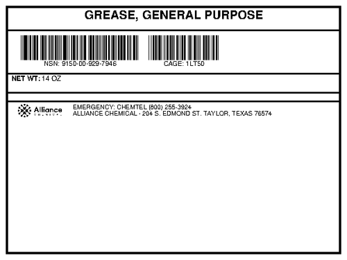 General purpose grease NLGI Grade 2 14-ounce container product label Alliance Chemical