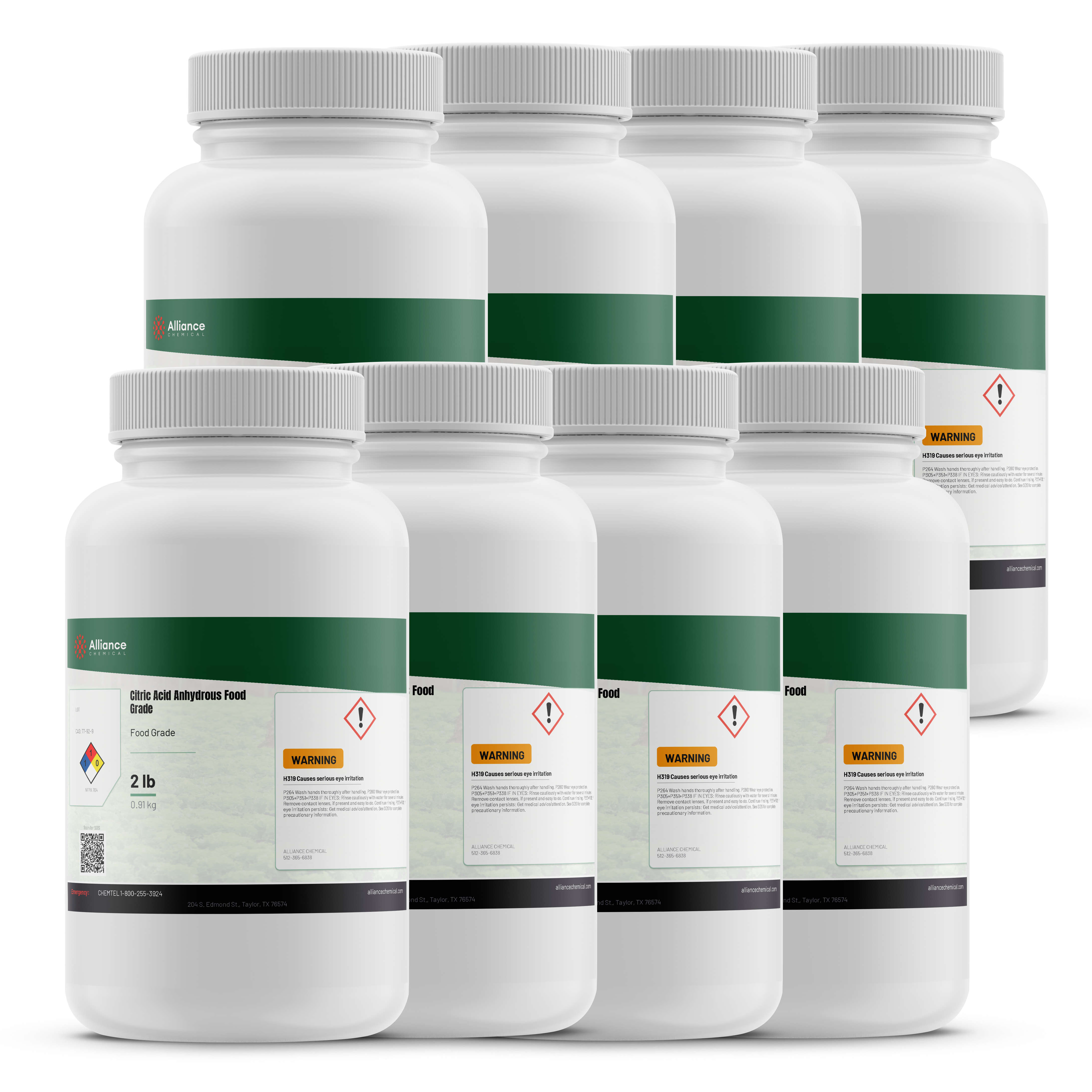 Citric Acid Anhydrous - Food Grade - 2 lbs. / 8 Pack (16 lbs.)