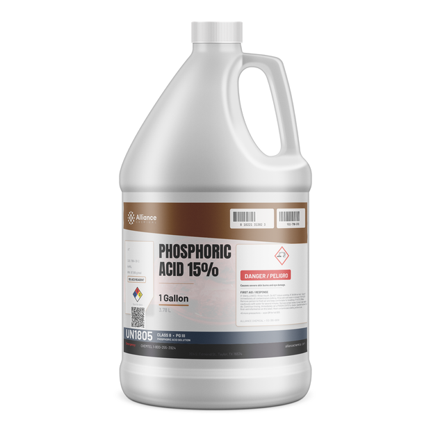 Phosphoric Acid 15% ACS Reagent Grade in a 1-gallon plastic jug, Alliance Chemical