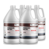 Hydrochloric Acid 15% Technical Grade in four 1-gallon plastic jugs for rust removal and concrete etching, Alliance Chemical
