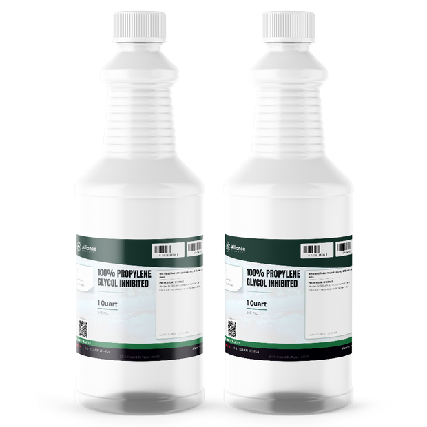 100% Inhibited Propylene Glycol in two 1-quart bottles for closed-loop heating and cooling systems, Alliance Chemical