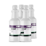 100% USP grade castor oil in four 1-quart white plastic bottles from Alliance Chemical