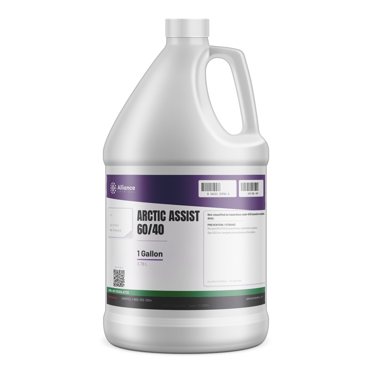 Arctic Assist 60/40 Technical Grade in a 1-gallon plastic jug, Alliance Chemical