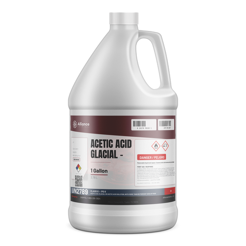 Acetic Acid Glacial Food Grade in a 1-gallon jug from Alliance Chemical for pH adjustment and food preservation