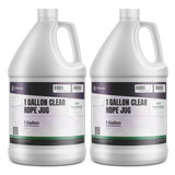 Two 1-gallon clear HDPE plastic jugs with integrated handles and screw caps from Alliance Chemical