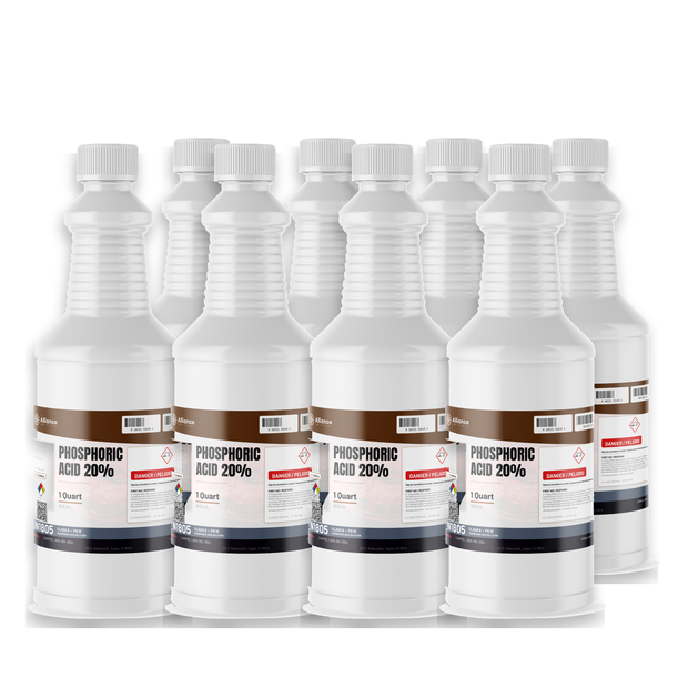 Phosphoric Acid 20% Technical Grade in eight 1-quart plastic bottles, Alliance Chemical