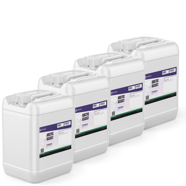 Arctic Assist 100% Technical Grade in four 5-gallon jerry cans for closed-loop glycol chillers, Alliance Chemical