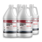 Hydrochloric Acid 5% Technical Grade in four 1-gallon jugs for industrial equipment descaling, Alliance Chemical