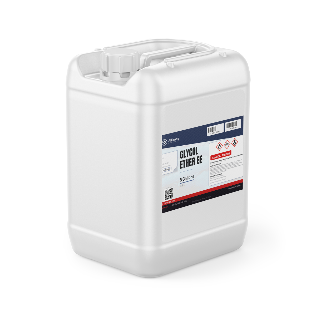 Glycol Ether EE ACS Reagent Grade in a 5-gallon jerry can from Alliance Chemical for industrial coatings and precision degreasing