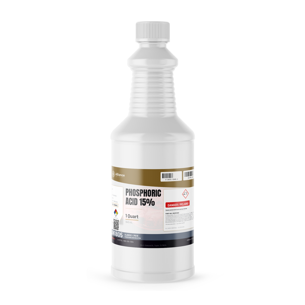 Phosphoric Acid 15% Technical Grade in a 1-quart plastic bottle from Alliance Chemical