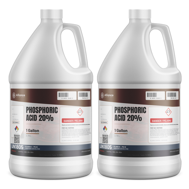 Phosphoric Acid 20% Technical Grade in two 1-gallon plastic jugs, Alliance Chemical