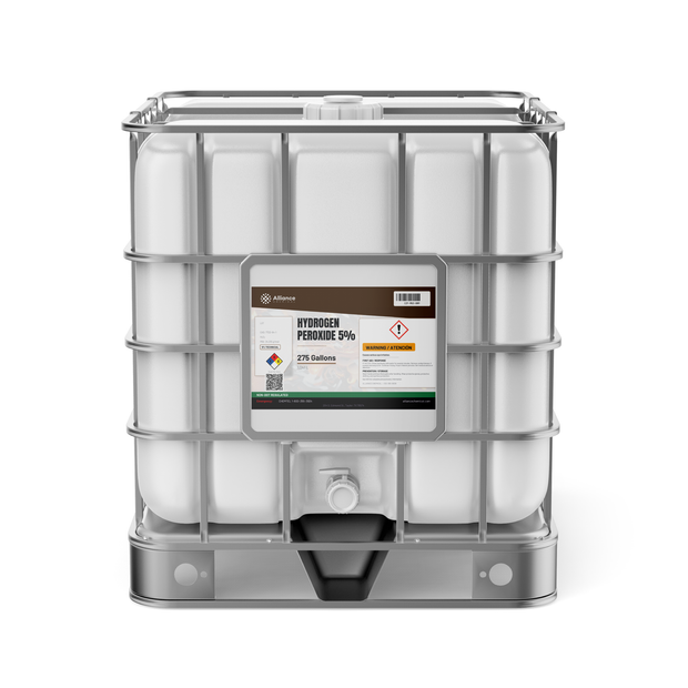 Hydrogen Peroxide 5% Technical Grade in a 275-gallon IBC tote, Alliance Chemical