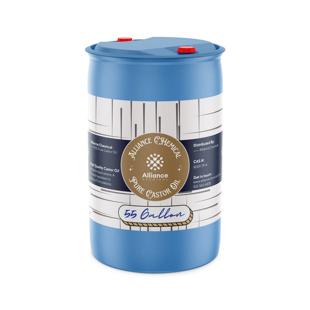 Alliance Chemical 100% Pure Castor Oil in 55-gallon blue industrial drum