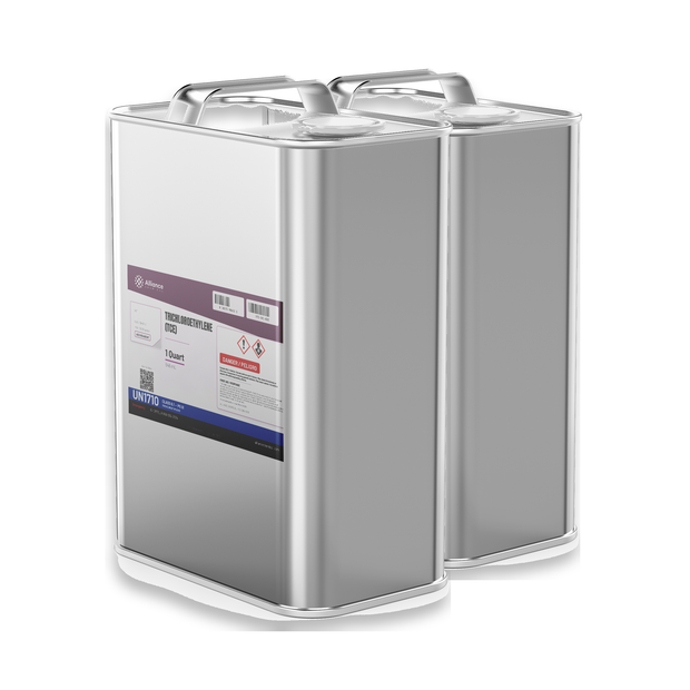 Trichloroethylene ACS Reagent Grade in two 1-quart metal cans for vapor degreasing, Alliance Chemical