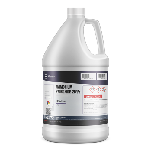 Ammonium Hydroxide 20% ACS Reagent Grade in a 1-gallon plastic jug, Alliance Chemical