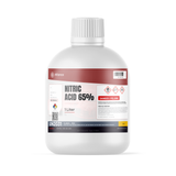 Nitric Acid 65% Technical Grade in a 1-liter white plastic bottle, Alliance Chemical