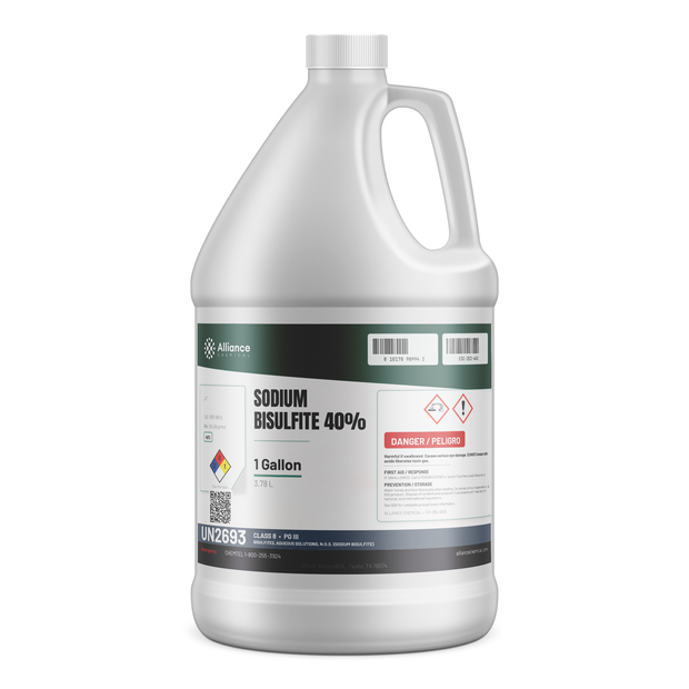 Sodium Bisulfite 40% Technical Grade 1-gallon jug, Alliance Chemical for wastewater dechlorination