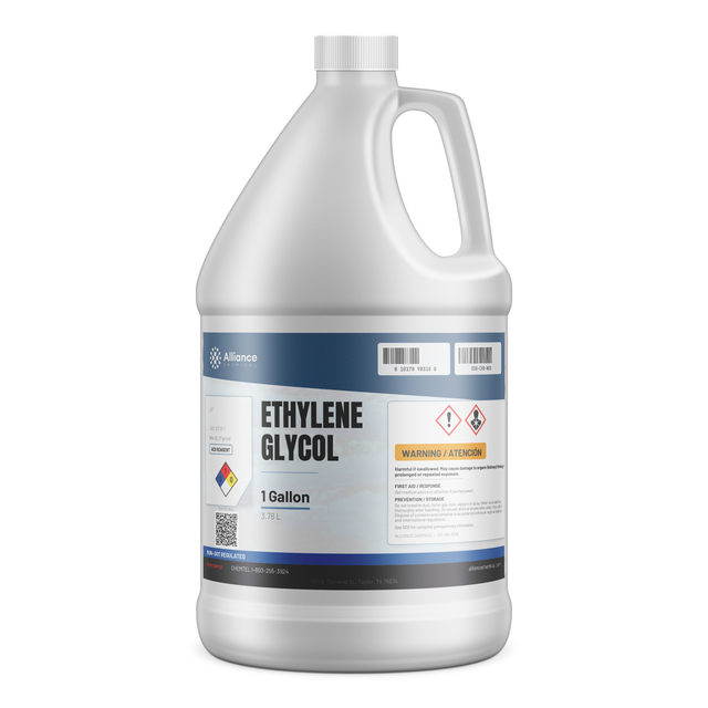 Ethylene Glycol ACS Reagent Grade in a 1-gallon white plastic jug, Alliance Chemical