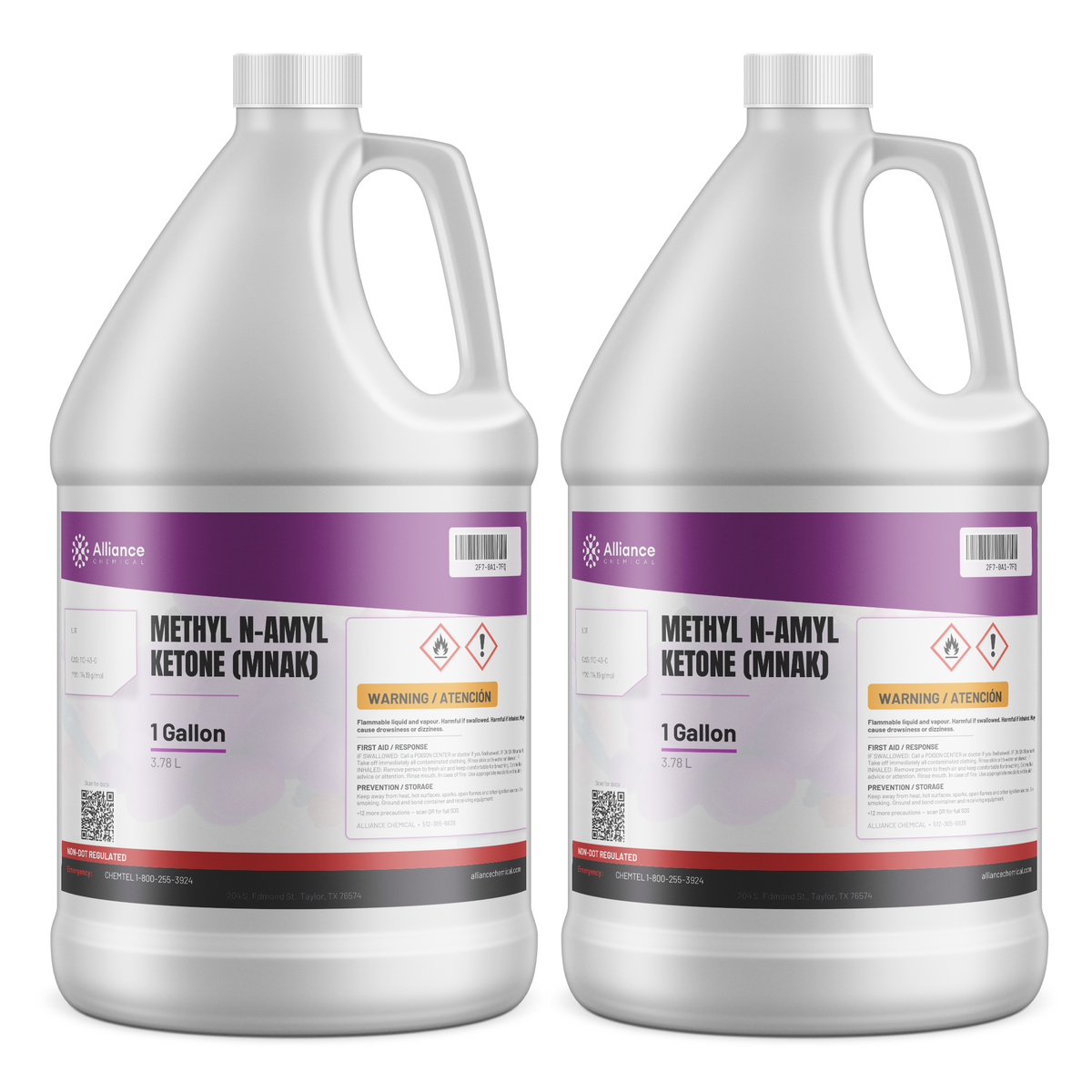 Methyl n-amyl ketone technical grade, two 1-gallon jugs for resin dilution, Alliance Chemical