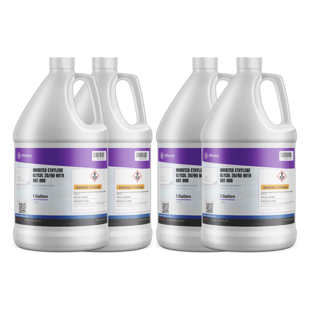 Inhibited Ethylene Glycol 20/80 (20% EG) OAT-908 data center coolant, 4-gallon case of 1-gallon jugs - Alliance Chemical