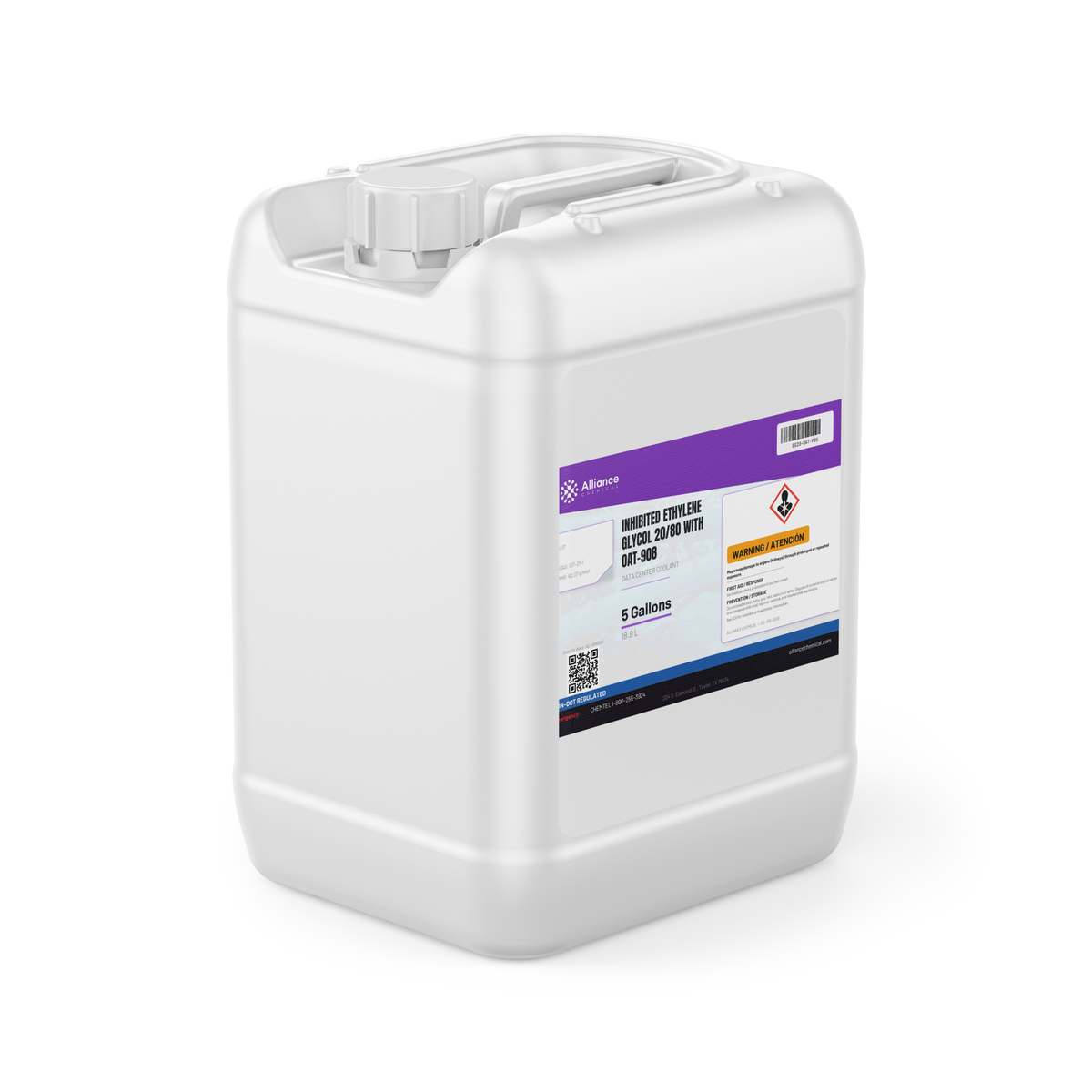 Inhibited Ethylene Glycol 20/80 (20% EG) OAT-908 data center coolant, 5-gallon jerrycan - Alliance Chemical