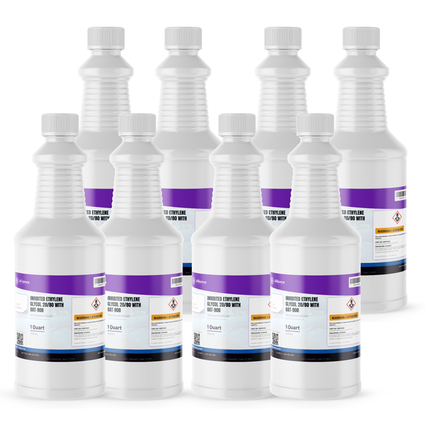 Inhibited Ethylene Glycol 20/80 (20% EG) OAT-908 data center coolant, eight 1-quart bottles - Alliance Chemical