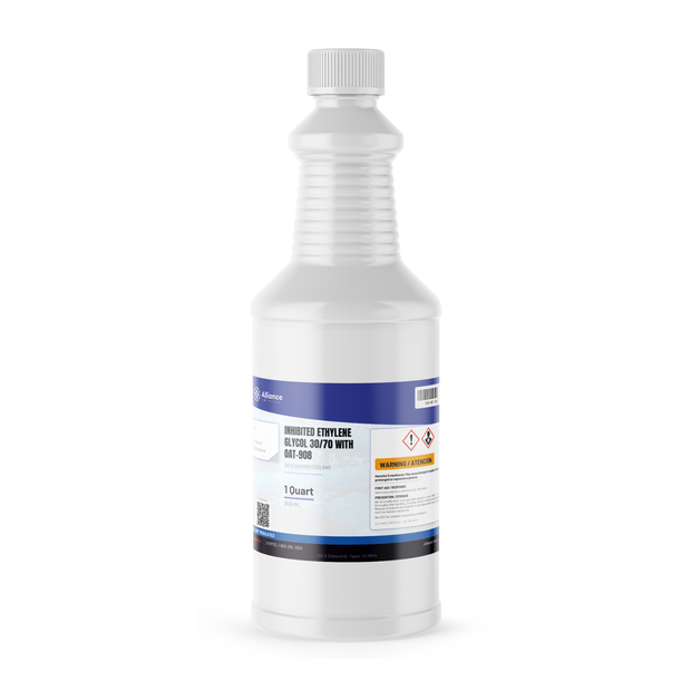 Inhibited Ethylene Glycol 30/70 1-quart white plastic bottle for data center cooling, Alliance Chemical