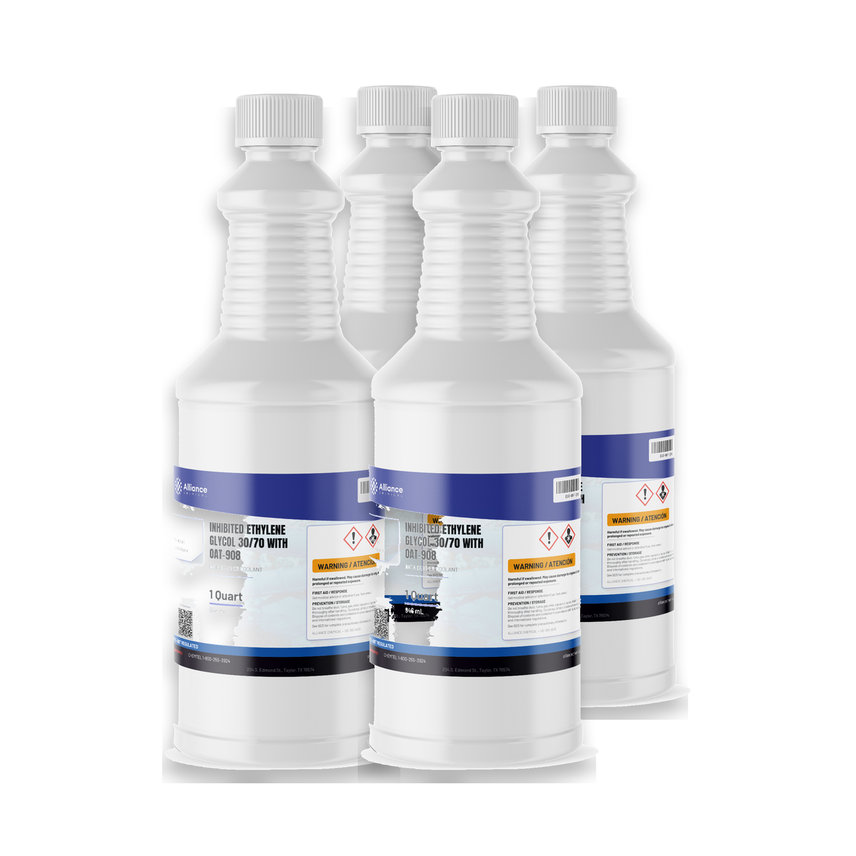 Inhibited Ethylene Glycol 30/70, four 1-quart plastic bottles from Alliance Chemical for data center cooling