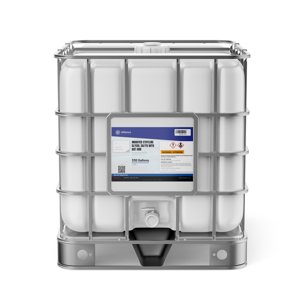 Inhibited Ethylene Glycol 30/70 data center coolant in a 330-gallon IBC tote by Alliance Chemical
