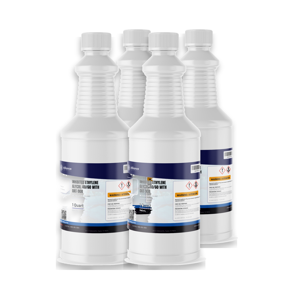 Inhibited Ethylene Glycol 40/60 with OAT-908 four 1-quart bottles Alliance Chemical for data center coolant
