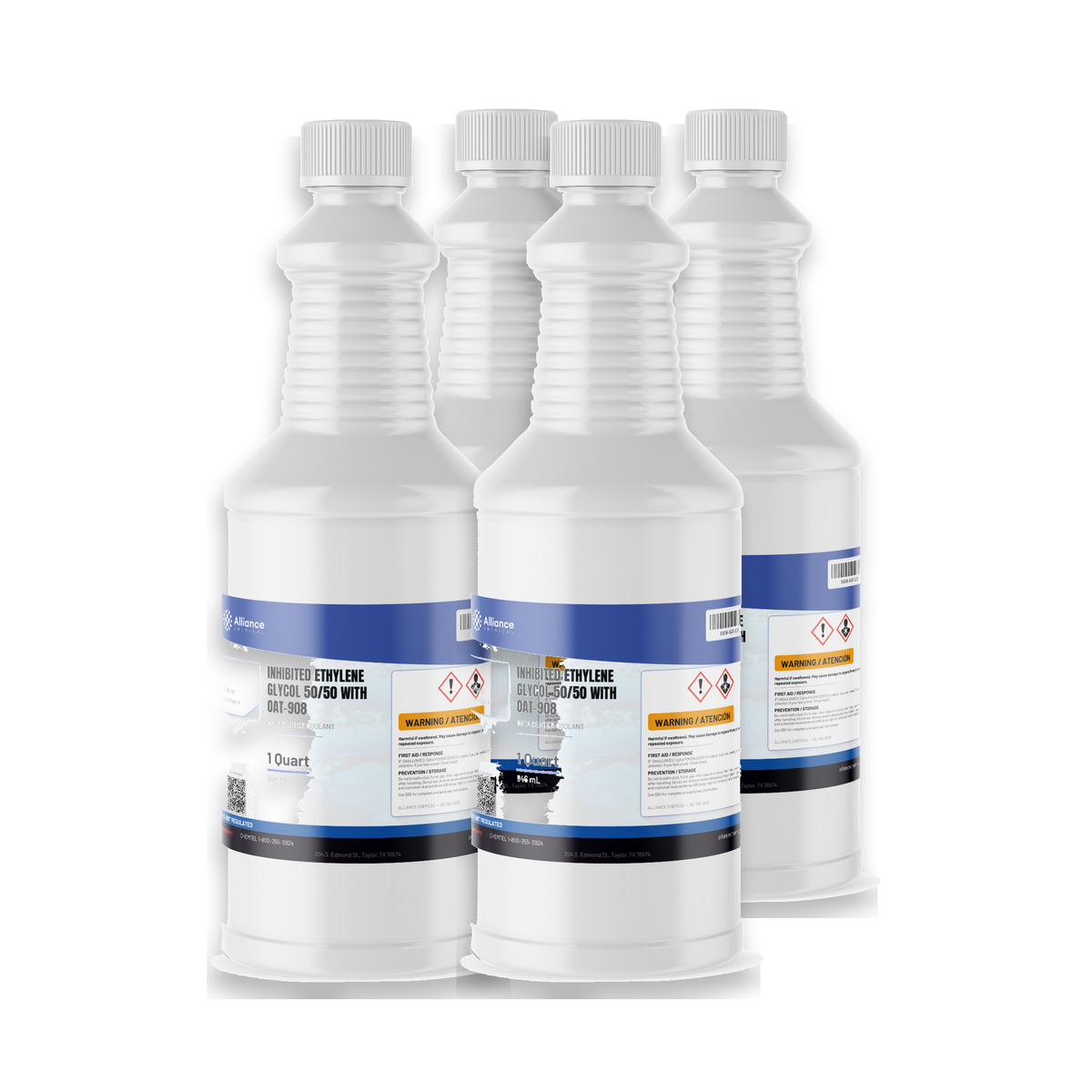 Inhibited Ethylene Glycol 50/50 with OAT-908 four 1-quart bottles Alliance Chemical for data center cooling