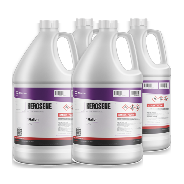 K1 kerosene technical grade in four 1-gallon plastic jugs, Alliance Chemical for portable space heaters