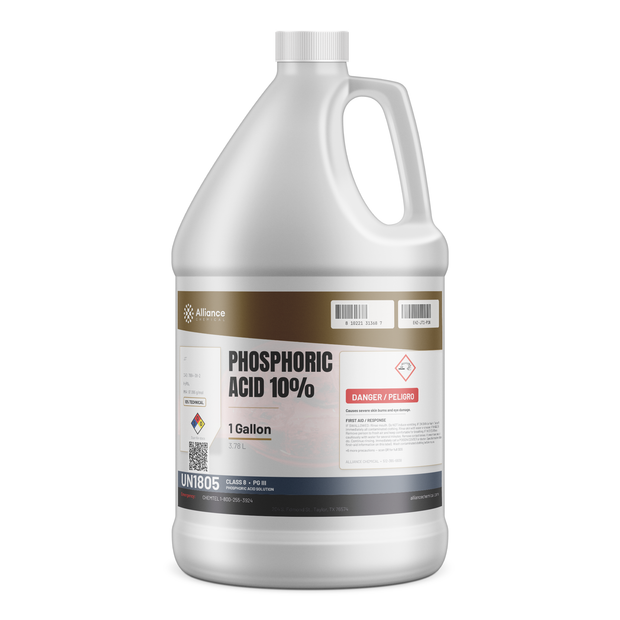 Phosphoric Acid 10% Technical Grade solution in a 1-gallon plastic jug, Alliance Chemical