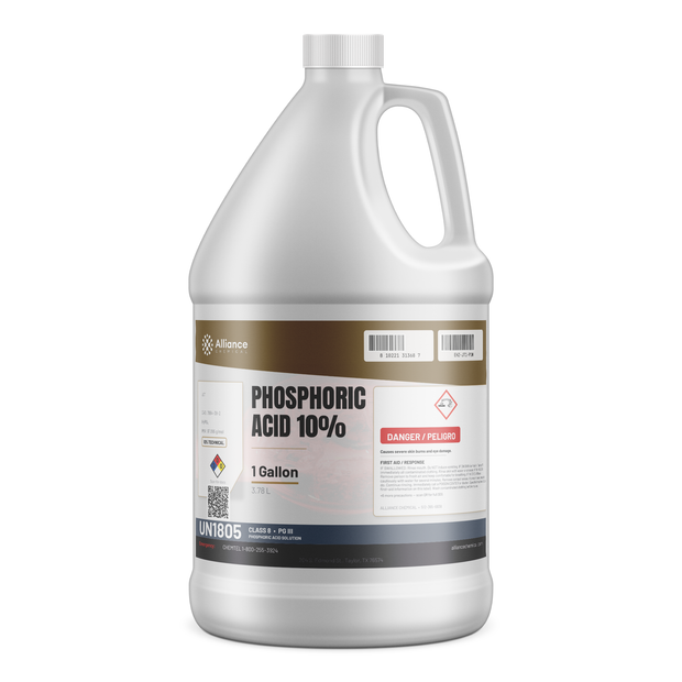 Phosphoric Acid 10% Technical Grade 1-gallon jug for metal finishing and water treatment from Alliance Chemical