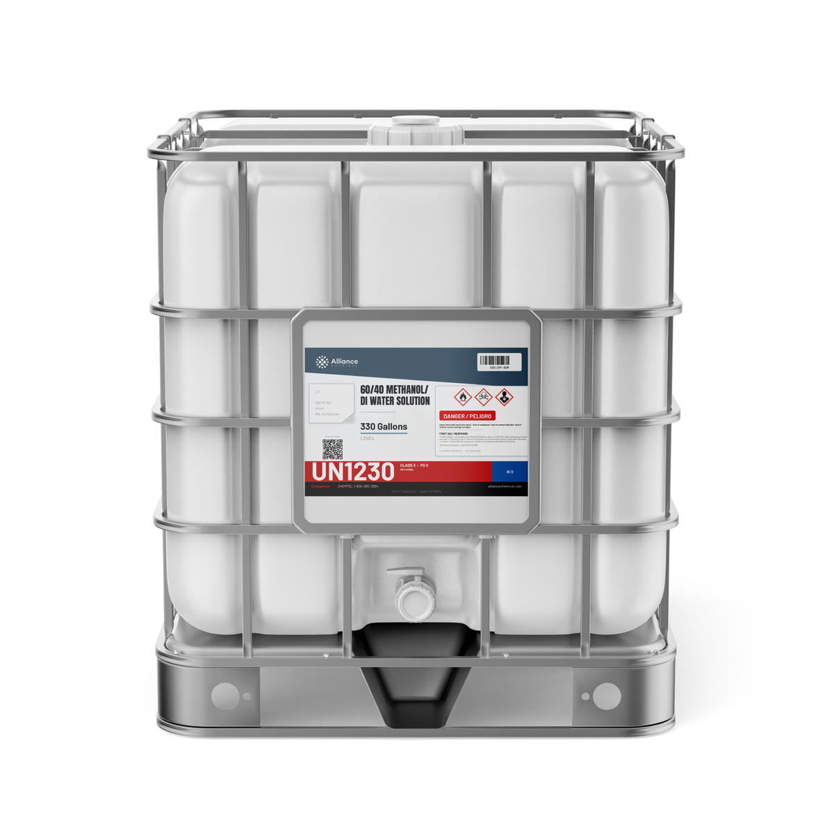 60/40 Methanol/DI Water Solution Technical Grade in a 330-gallon IBC tote, Alliance Chemical