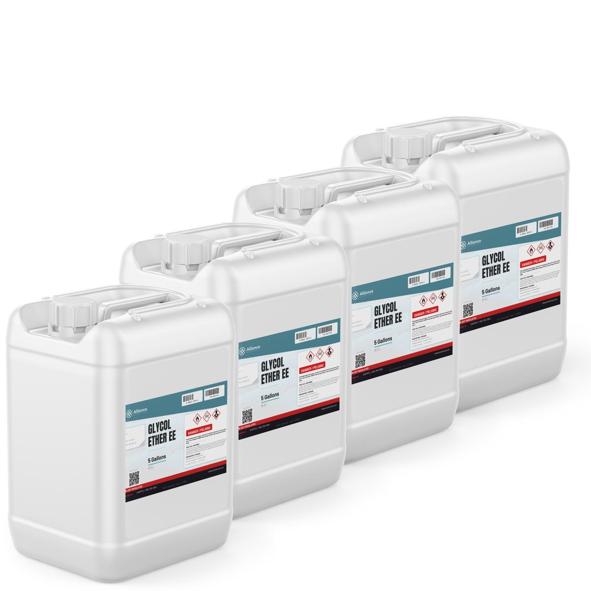 Glycol Ether EE Technical Grade in four 5-gallon white plastic pails from Alliance Chemical