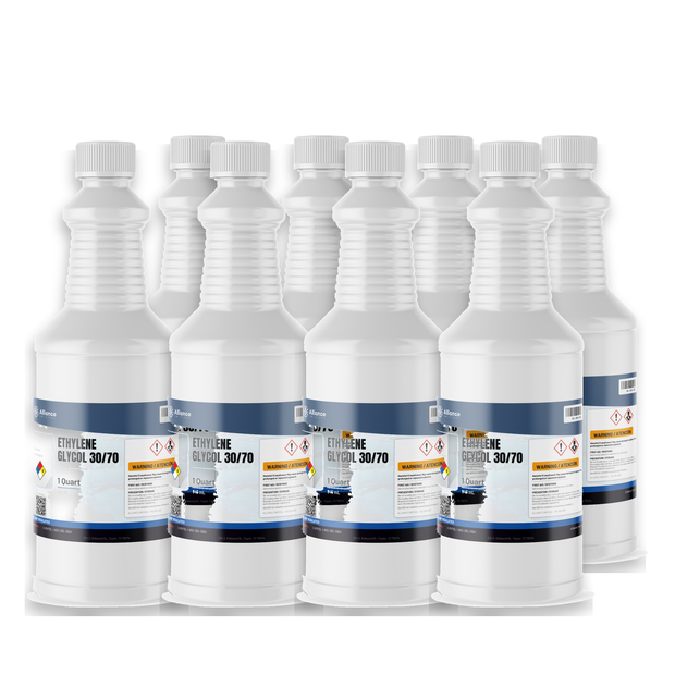 Ethylene Glycol 30/70 Technical Grade in eight 1-quart plastic bottles, Alliance Chemical
