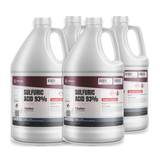 Sulfuric Acid 93% Technical Grade case of four 1-gallon plastic jugs from Alliance Chemical for metal pickling and wastewater treatment