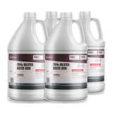 75% Diluted Acetic Acid Food Grade, four 1-gallon plastic jugs for food processing, Alliance Chemical